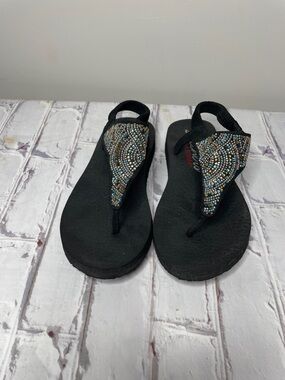 Skechers Beaded Black Women’s Thong Sandals